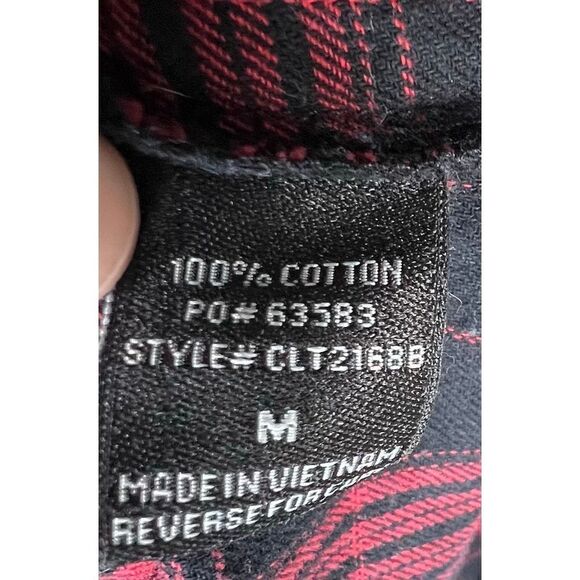 Timing Long Sleeve Red and Black Half Button Up Flannel T-Shirt - Picture 4 of 4